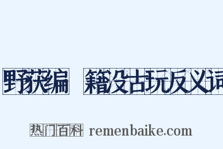 野获编·籍没古玩反义词是什么意思的图片